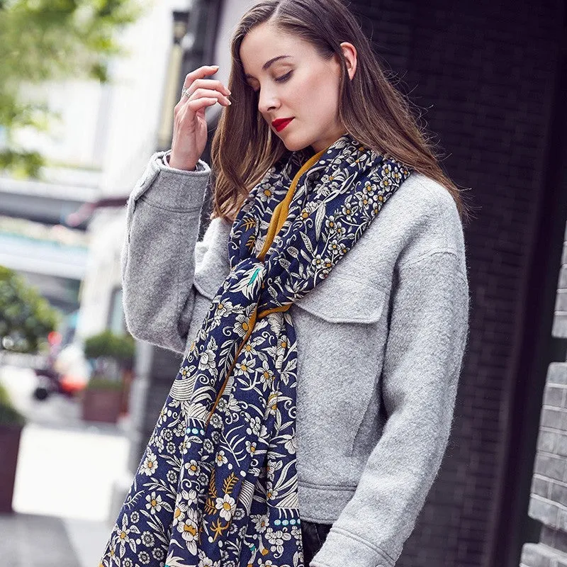 Anyyou 100% Pure Merino Wool Yellow Poncho Winter Large Scarf Pashmina Shawl Bandana Neck Wrap For Women