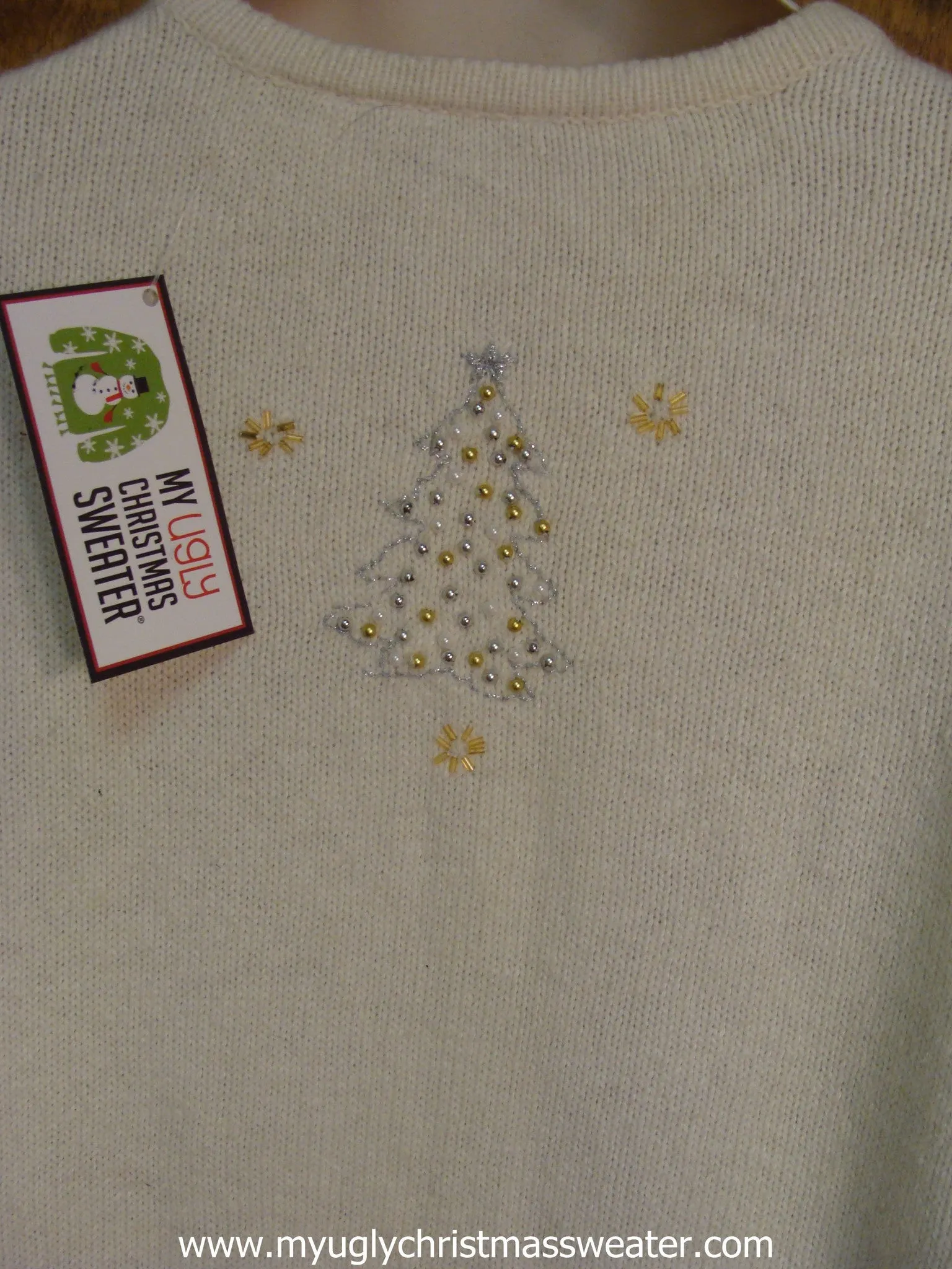 Bling Snowflakes and Trees Christmas Cat Ugly Sweater