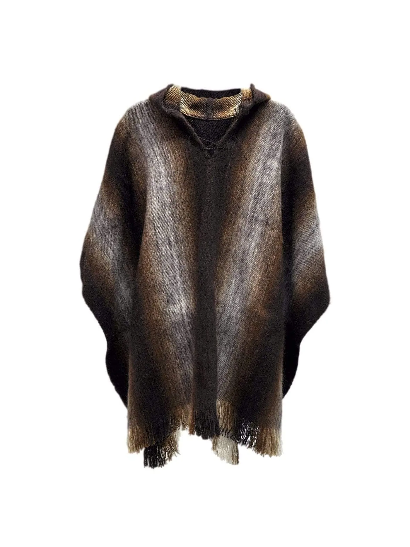 Bolivian "Chacaltaya" Poncho With Hood