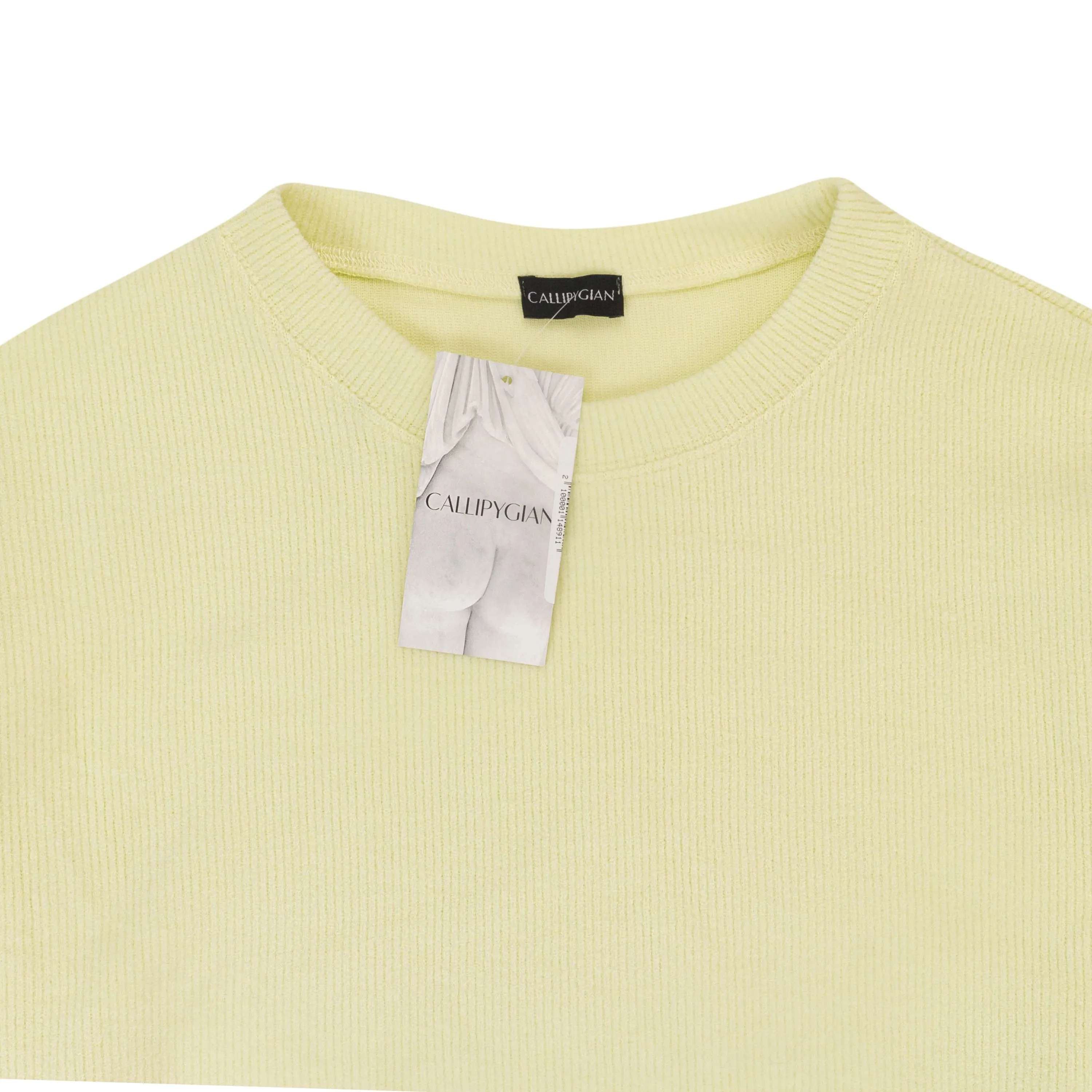 CALLIPYGIAN RIB PULLOVER BRIGHT YELLOW-GREEN SWEATER