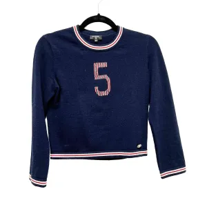 Chanel 19 No. 5 Logo Navy Blue Pullover