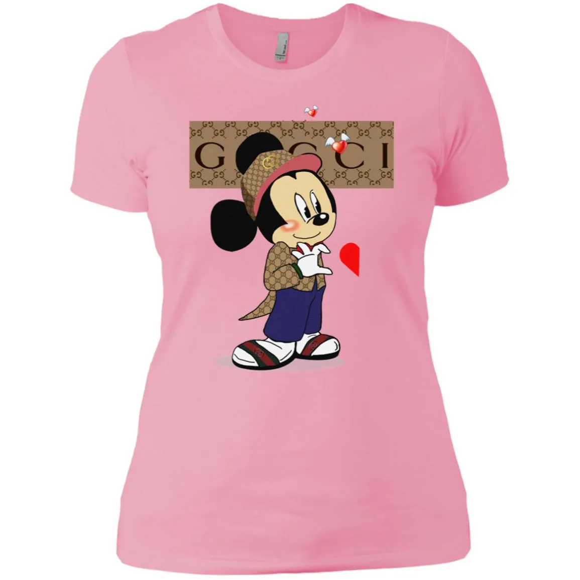 Couple Gucci Mickey Tshirt Valentine's Day Women Cotton T-Shirt