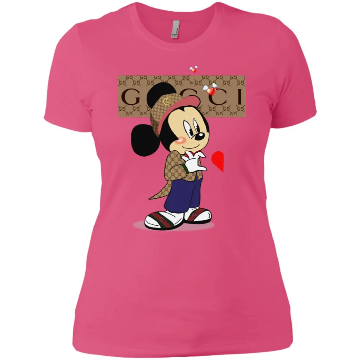 Couple Gucci Mickey Tshirt Valentine's Day Women Cotton T-Shirt