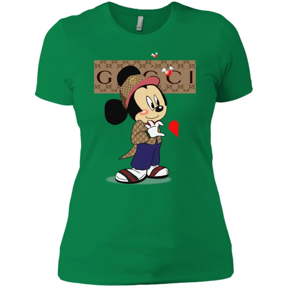 Couple Gucci Mickey Tshirt Valentine's Day Women Cotton T-Shirt