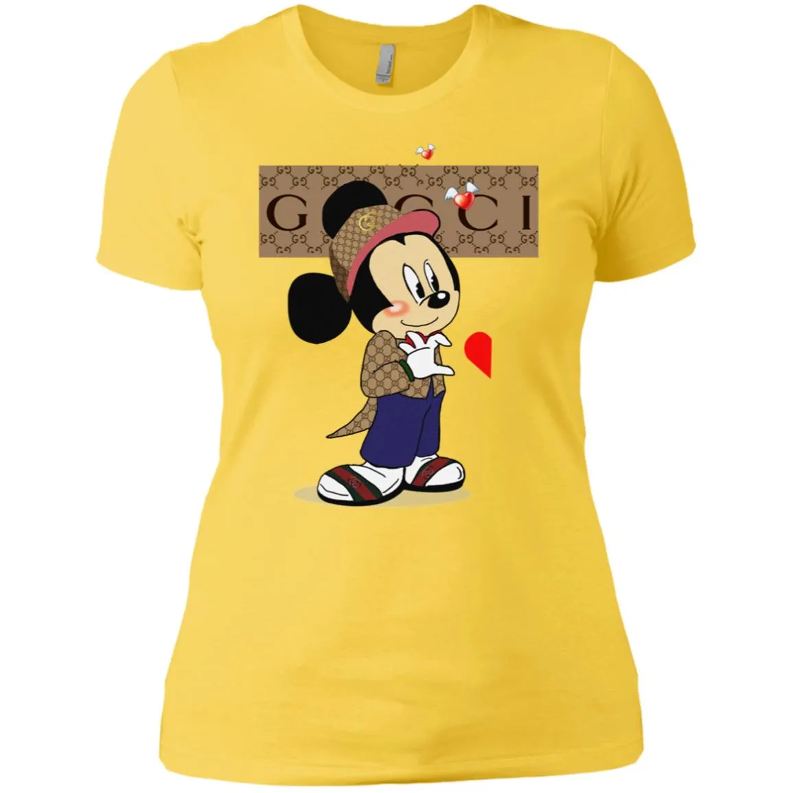 Couple Gucci Mickey Tshirt Valentine's Day Women Cotton T-Shirt