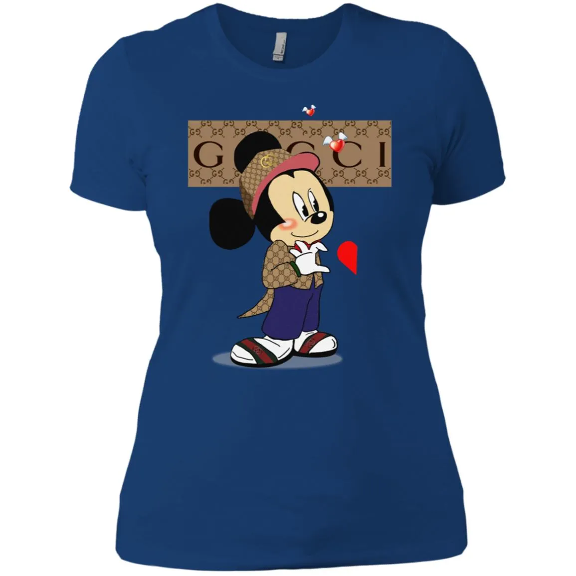 Couple Gucci Mickey Tshirt Valentine's Day Women Cotton T-Shirt
