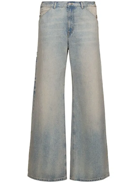 Courreges   Wide cotton denim jeans 