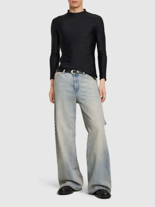 Courreges   Wide cotton denim jeans 