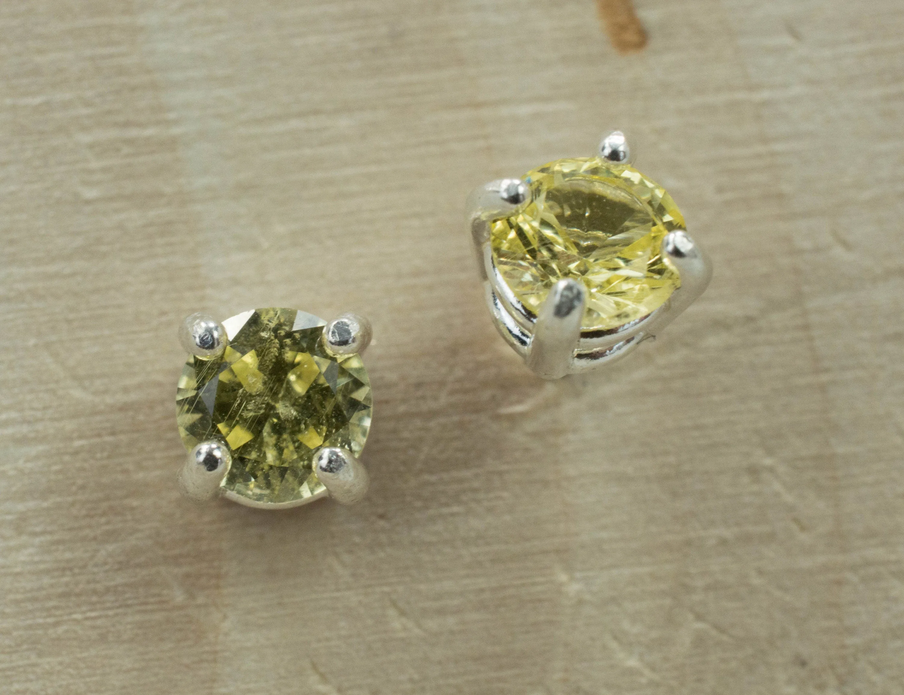 Danburite Earrings; Natural Untreated Tanzania Yellow Danburite