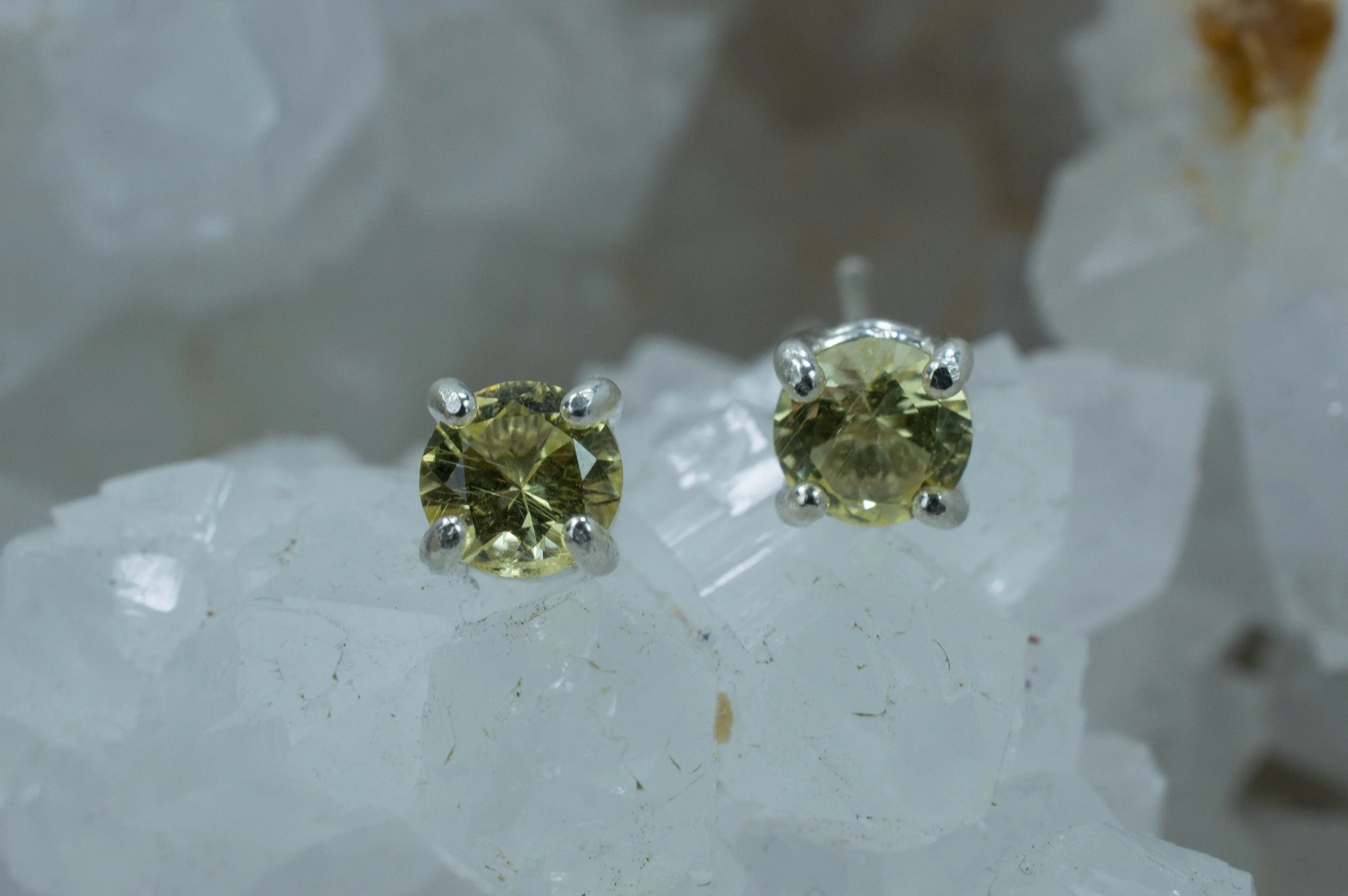 Danburite Earrings; Natural Untreated Tanzania Yellow Danburite