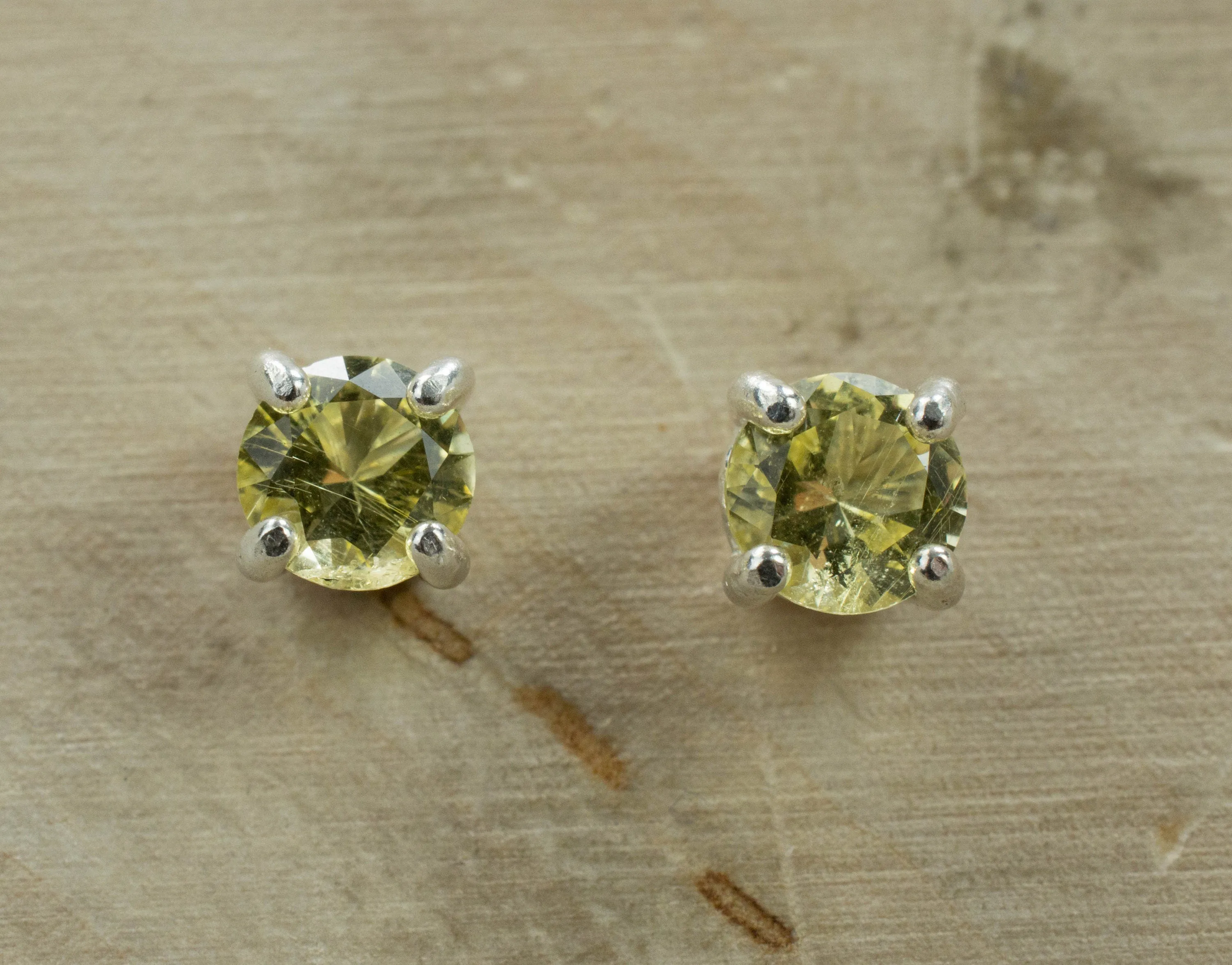 Danburite Earrings; Natural Untreated Tanzania Yellow Danburite