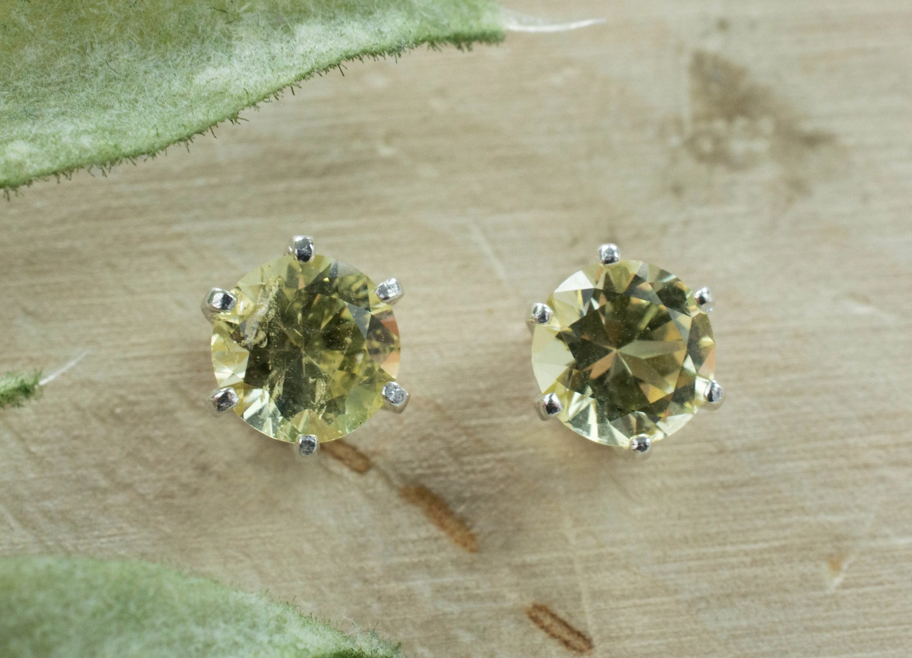 Danburite Earrings; Natural Untreated Tanzanian Yellow Danburite