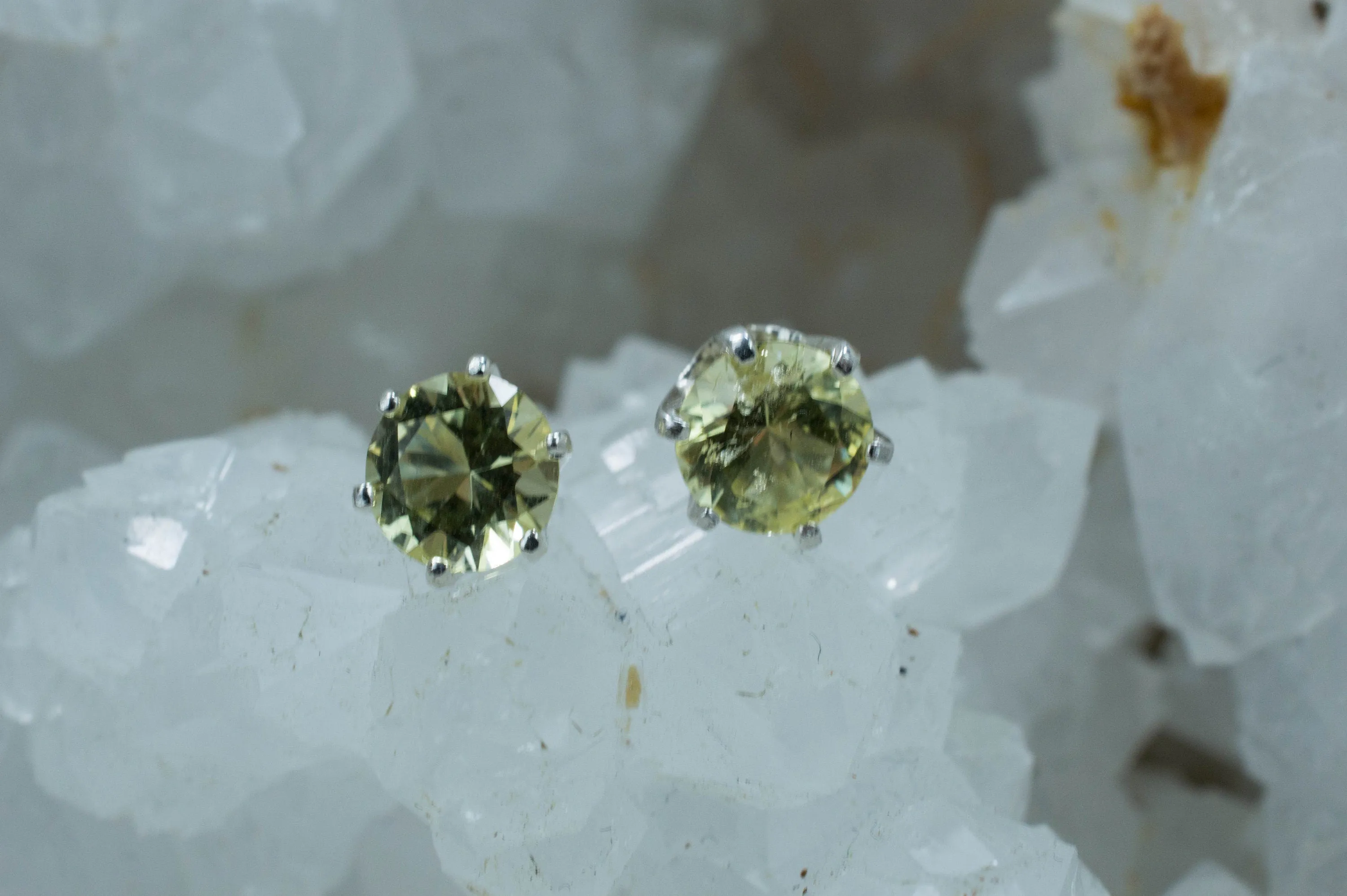 Danburite Earrings; Natural Untreated Tanzanian Yellow Danburite