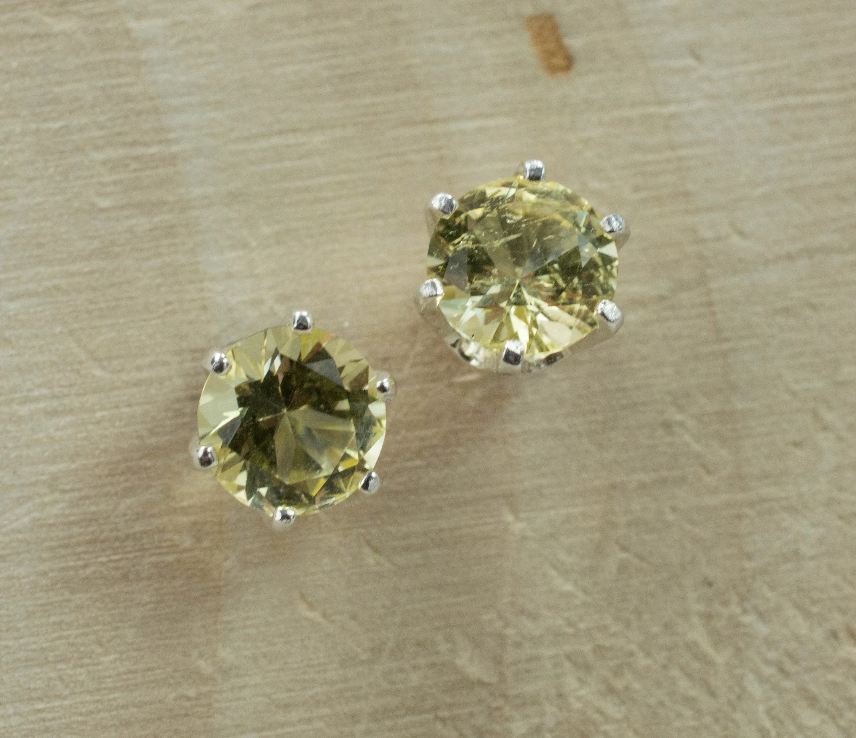 Danburite Earrings; Natural Untreated Tanzanian Yellow Danburite