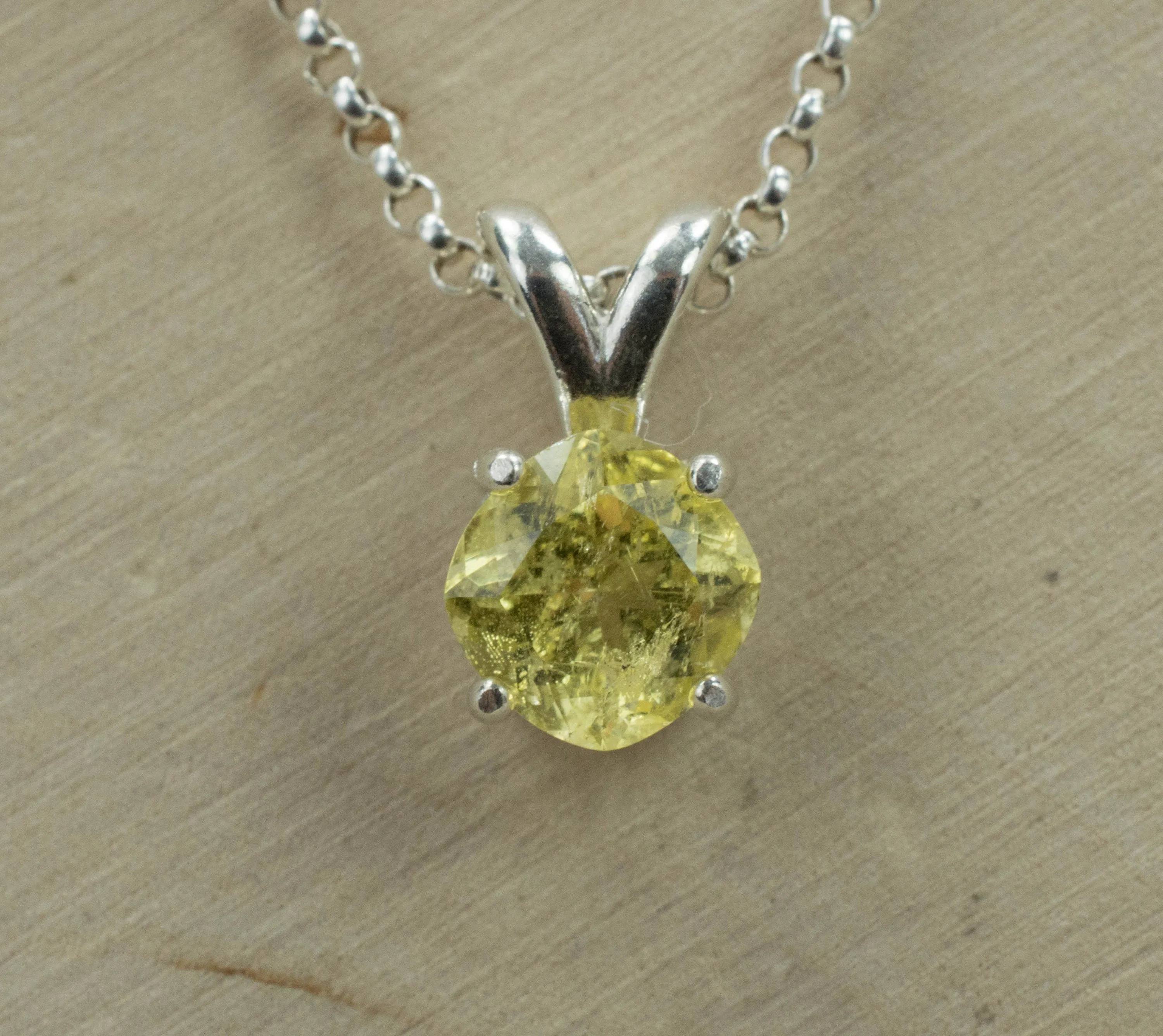 Danburite Pendant; Genuine Untreated Tanzania Yellow Danburite