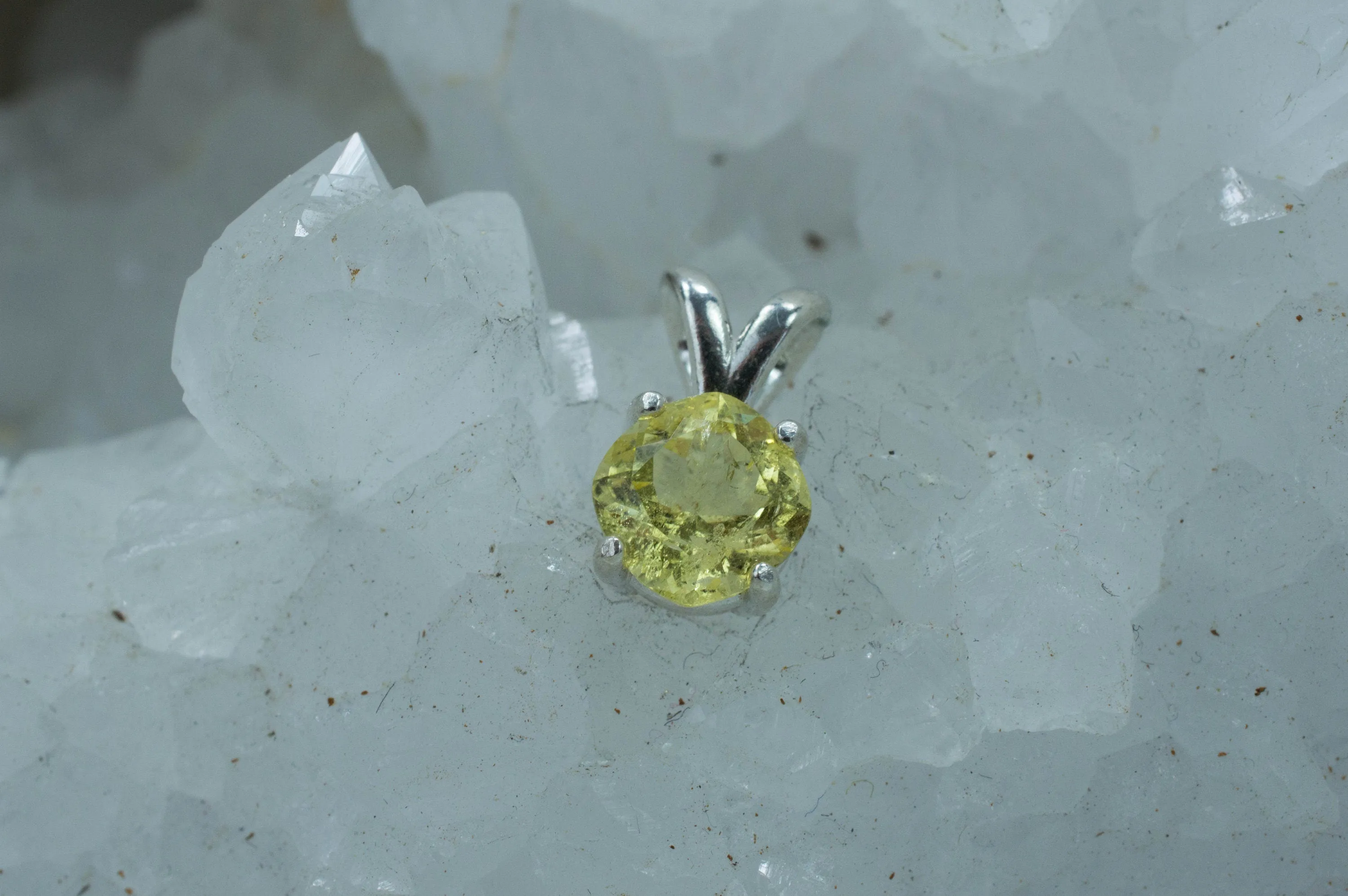 Danburite Pendant; Genuine Untreated Tanzania Yellow Danburite