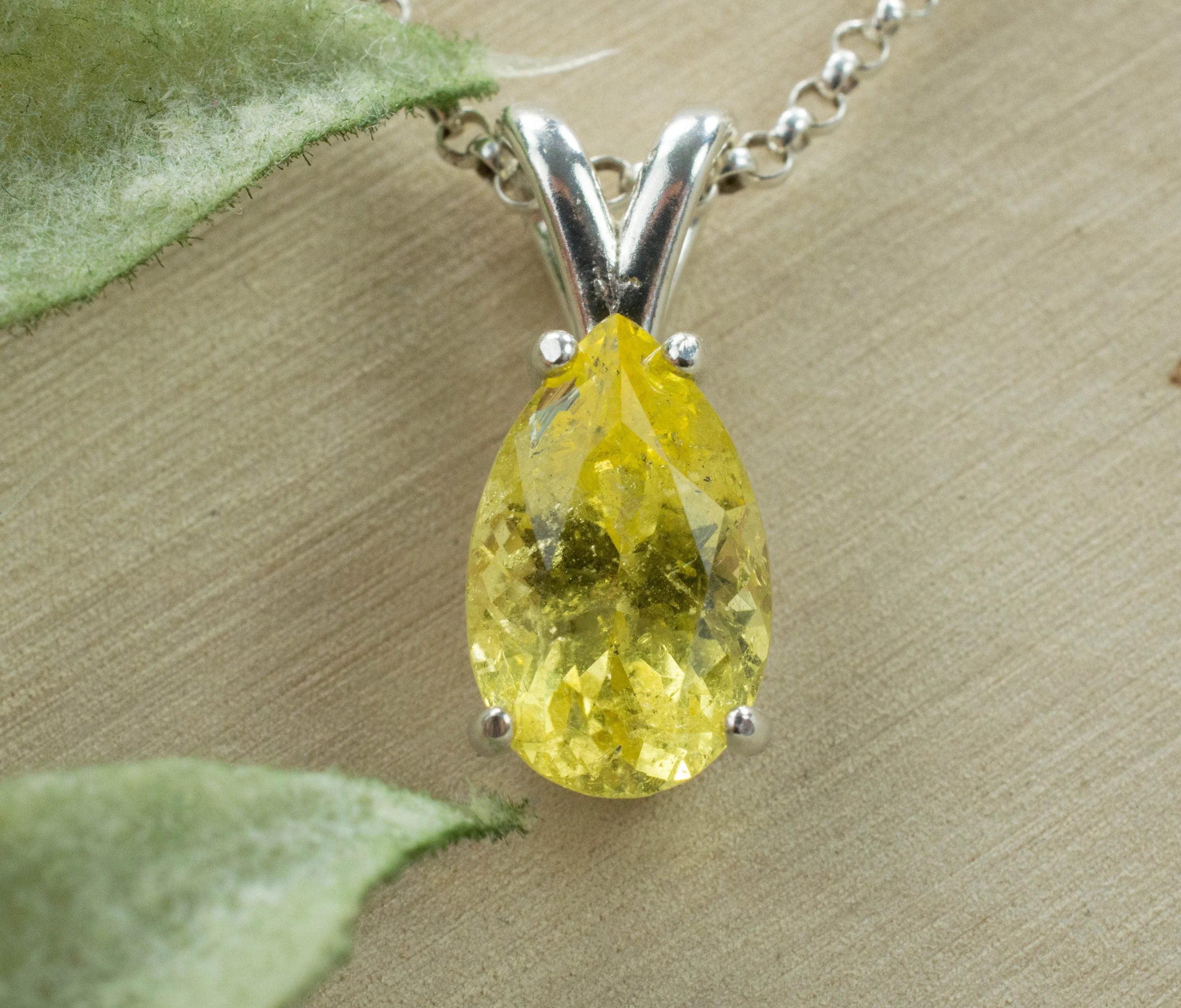 Danburite Pendant; Natural Untreated Tanzania Yellow Danburite
