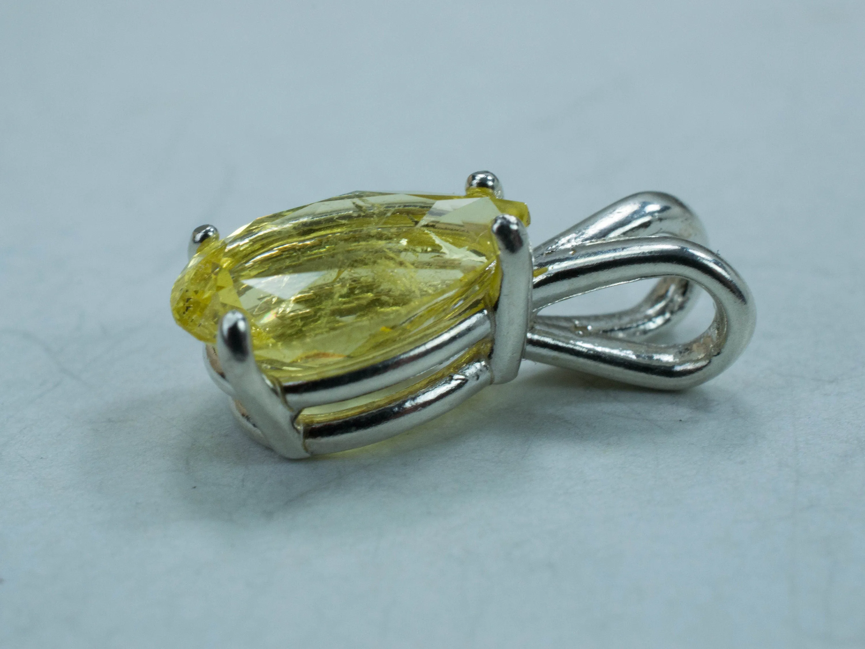 Danburite Pendant; Natural Untreated Tanzania Yellow Danburite