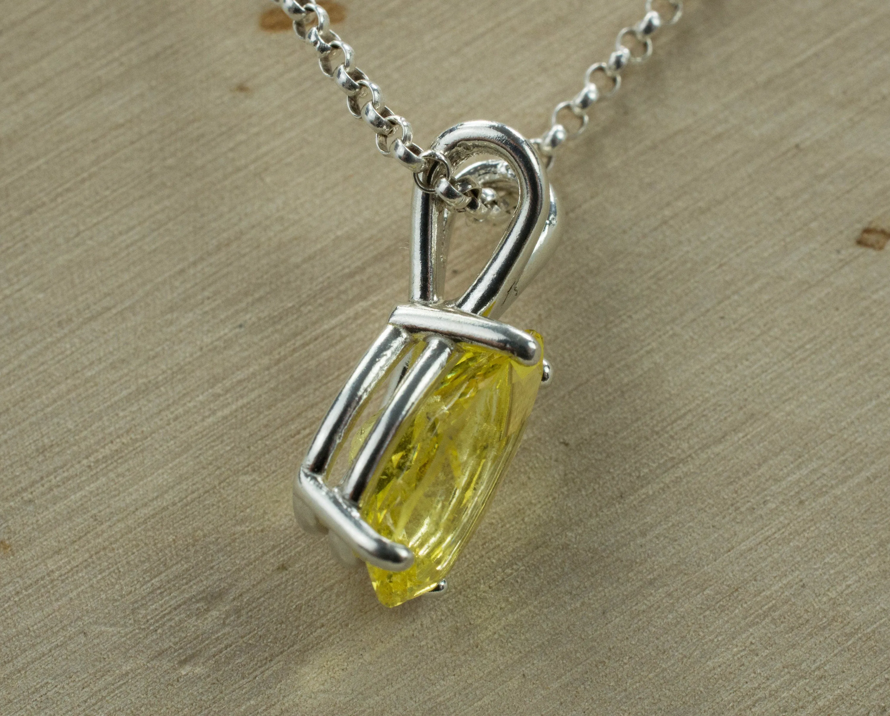Danburite Pendant; Natural Untreated Tanzania Yellow Danburite