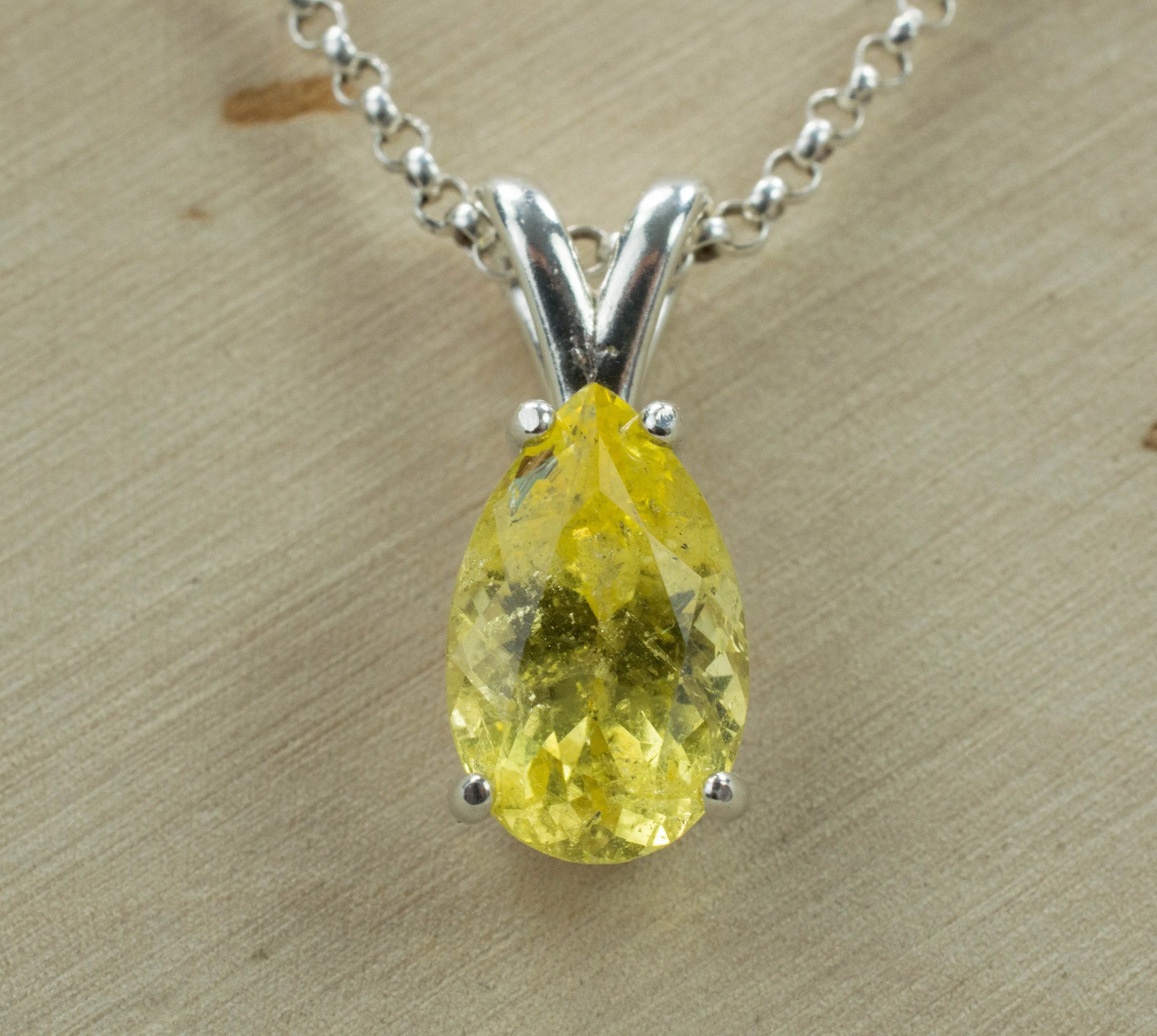 Danburite Pendant; Natural Untreated Tanzania Yellow Danburite