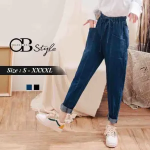 DRAWSTRING ELASTIC JEANS