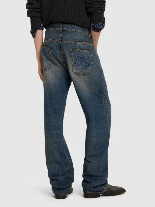 Etro   Faded cotton denim jeans 