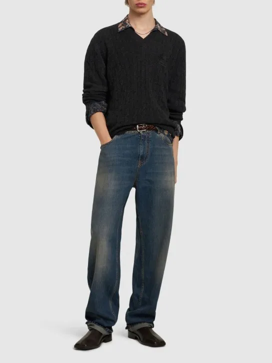 Etro   Faded cotton denim jeans 
