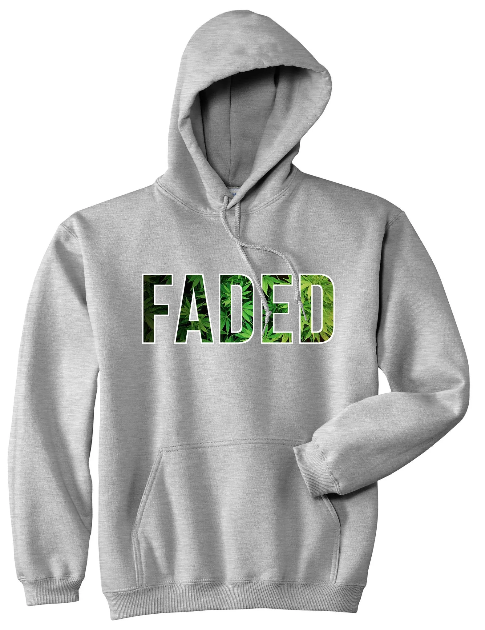 Faded Marijuana Weed Print Boys Kids Pullover Hoodie Hoody