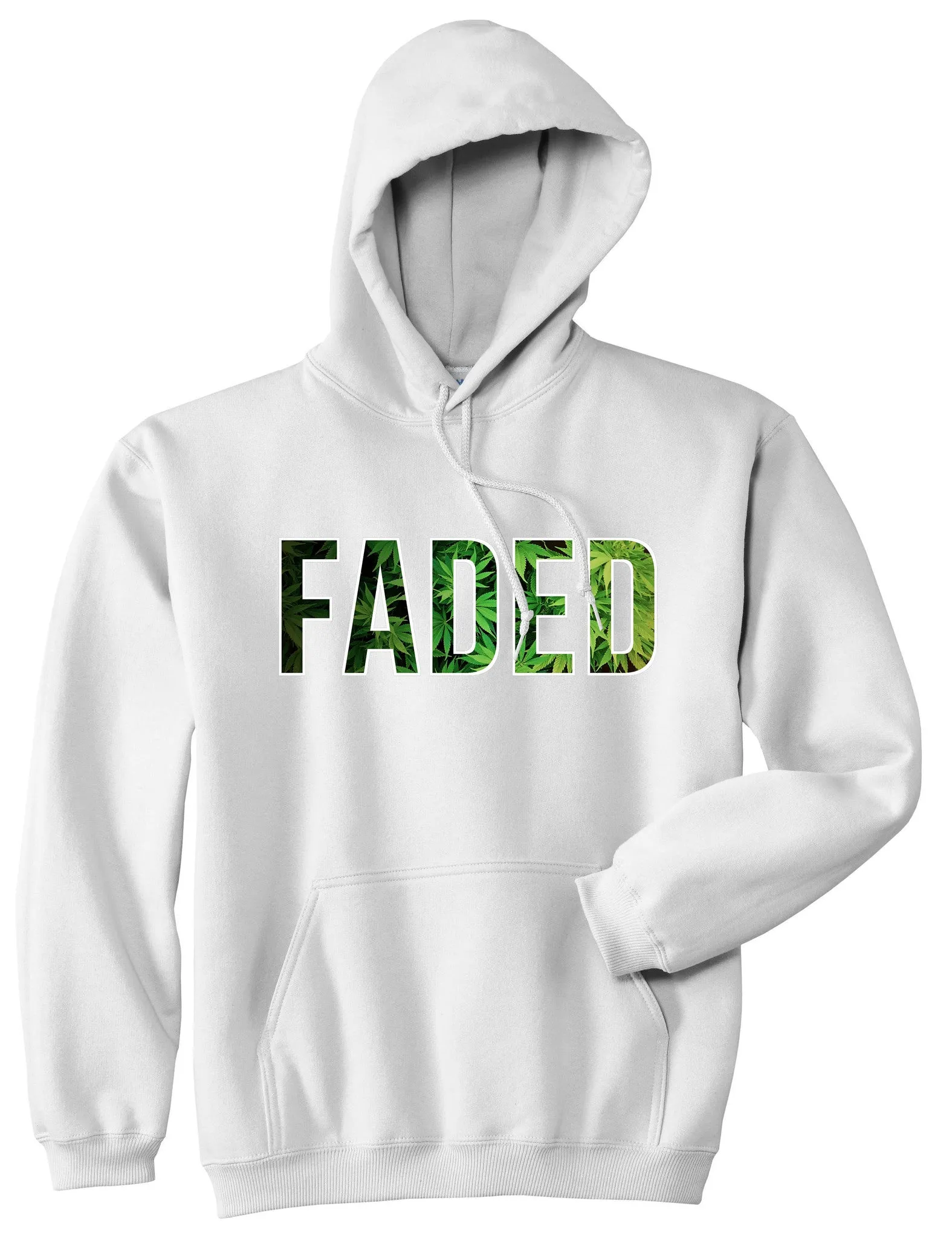 Faded Marijuana Weed Print Boys Kids Pullover Hoodie Hoody