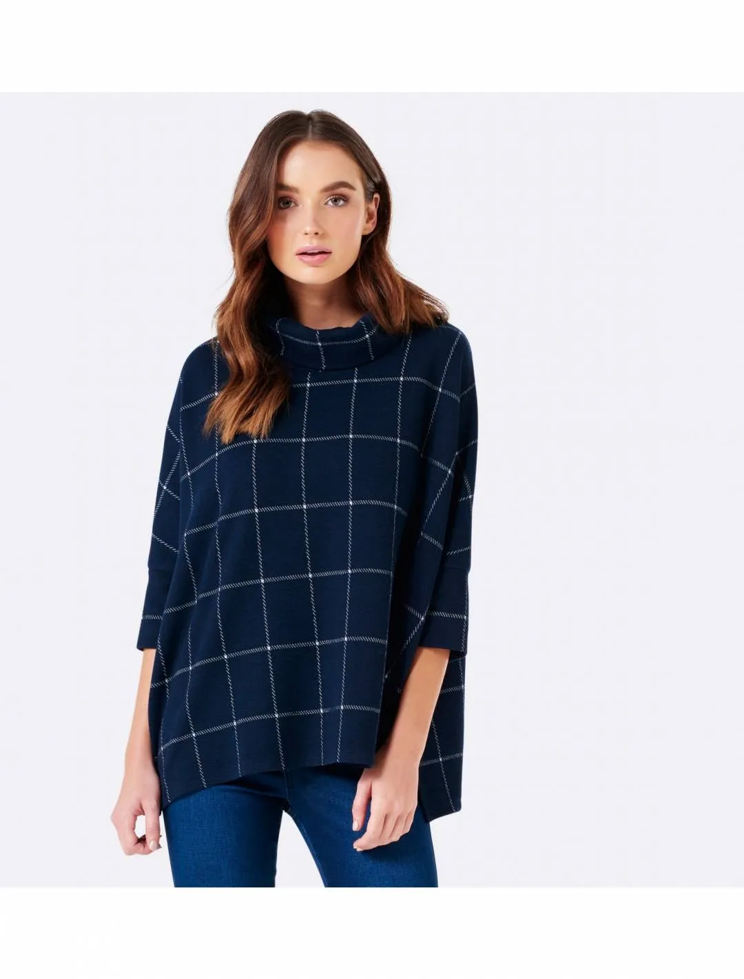 FOREVER NEW - Polo neck check poncho! 12-14
