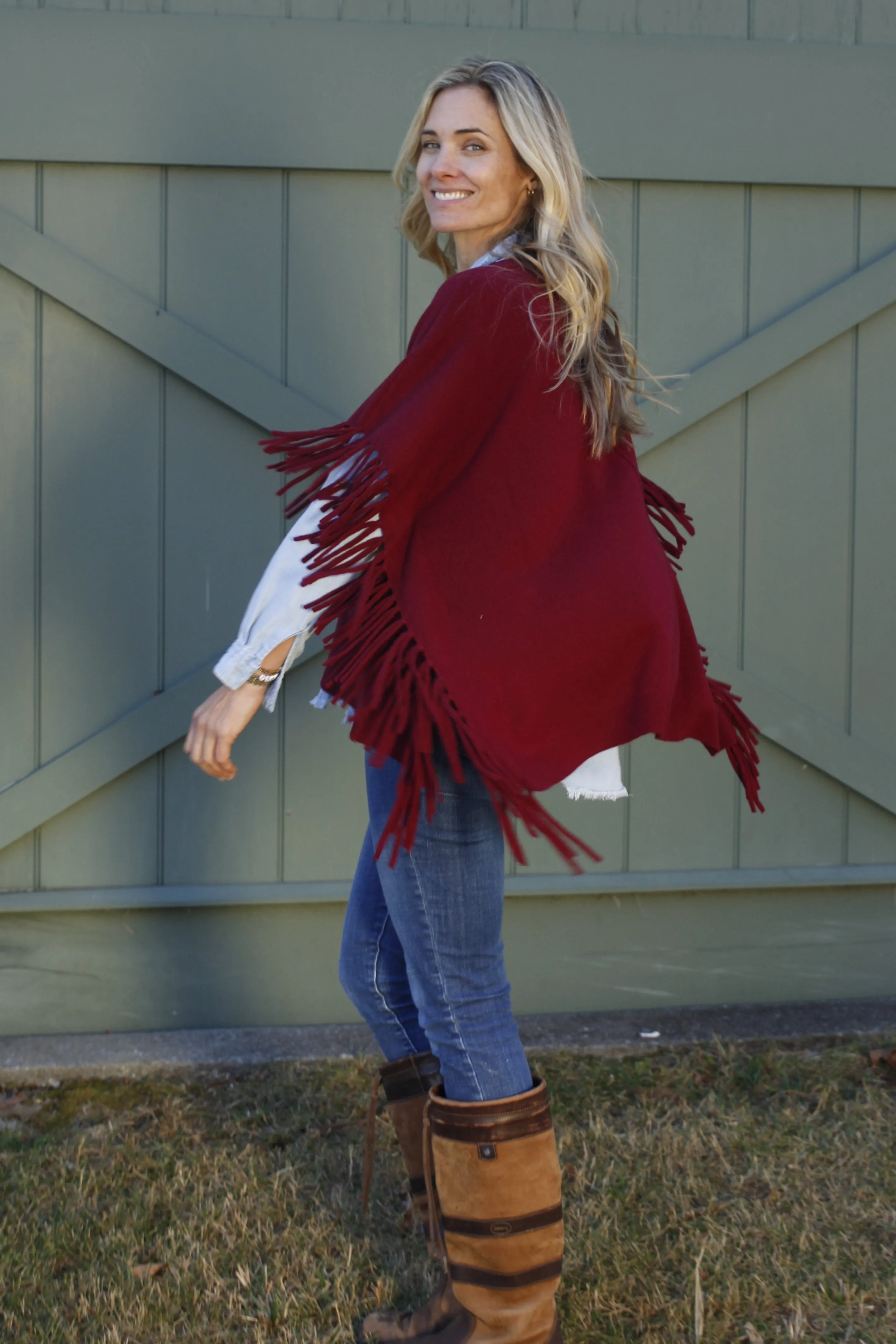 Fringed Cashmere Pop On