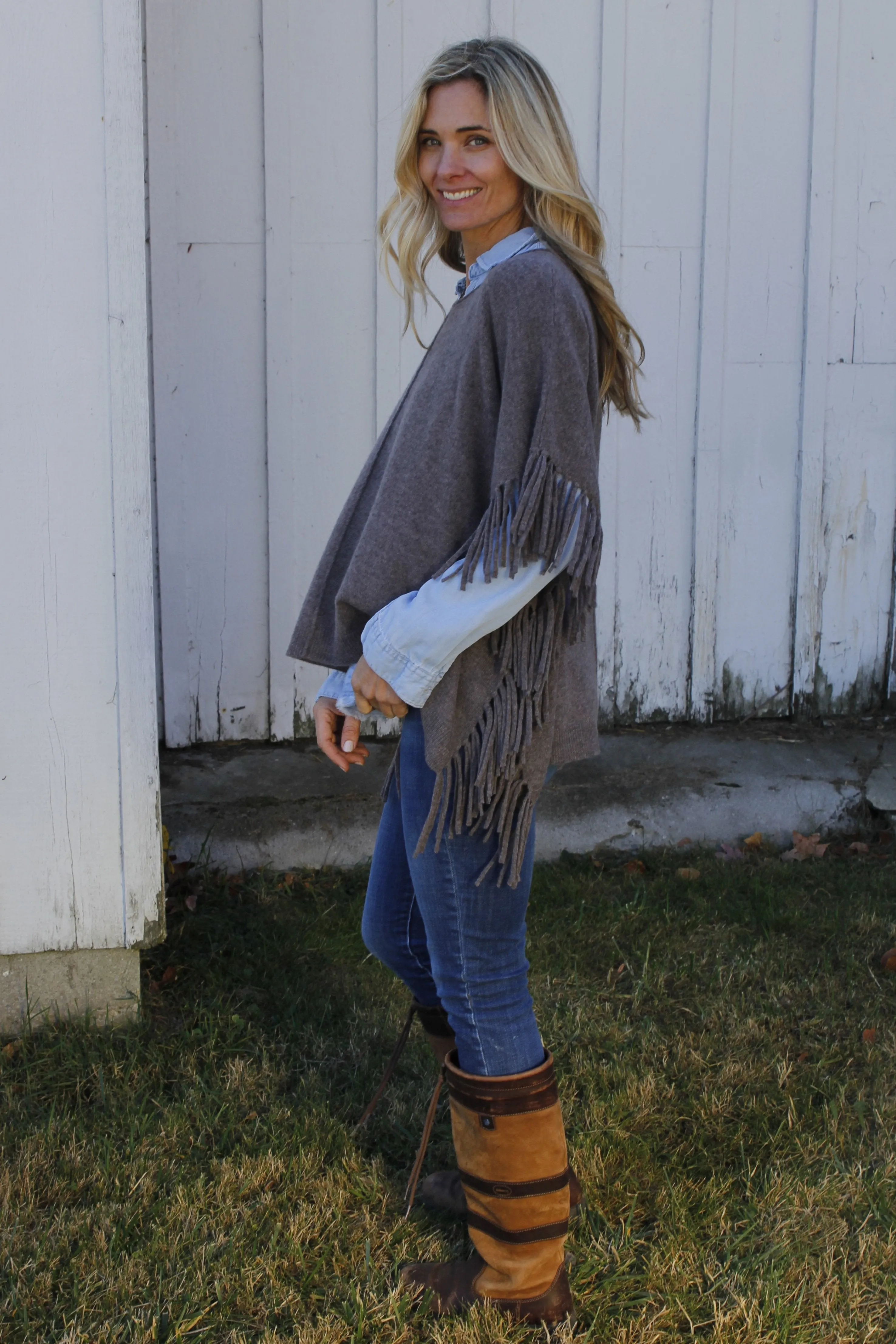 Fringed Cashmere Pop On