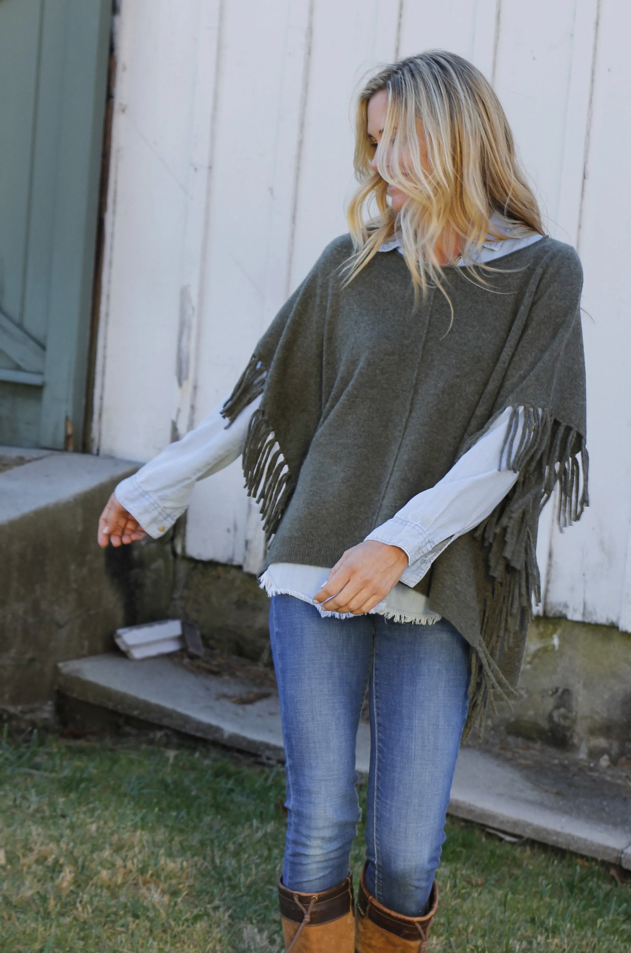 Fringed Cashmere Pop On