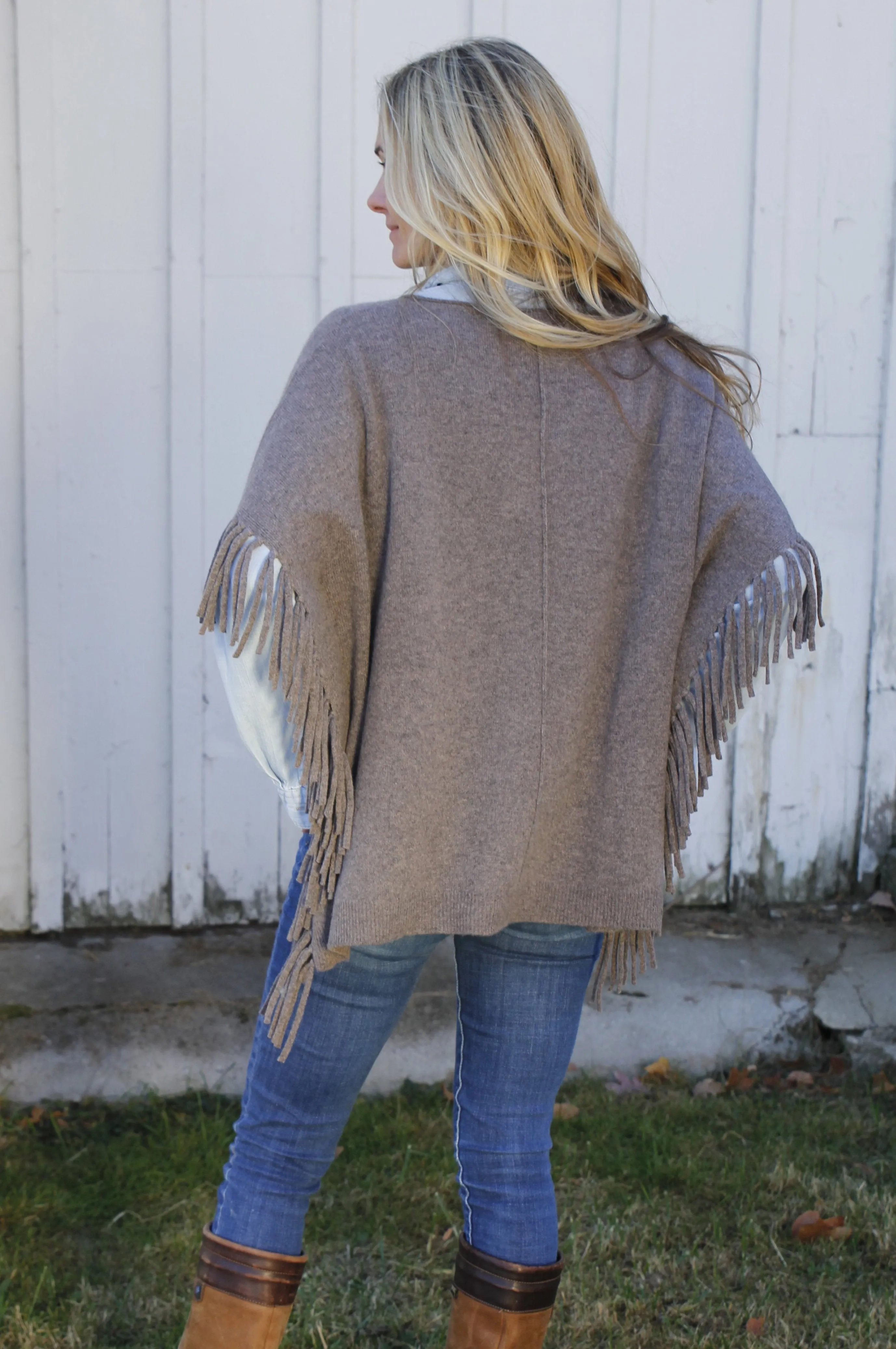 Fringed Cashmere Pop On
