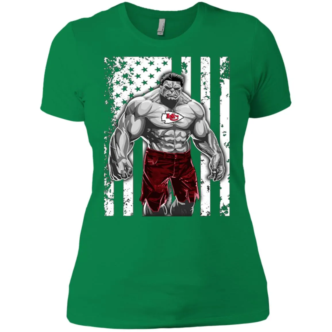 Giants Hulk Kansas City Chiefs T-shirt Women Cotton T-Shirt