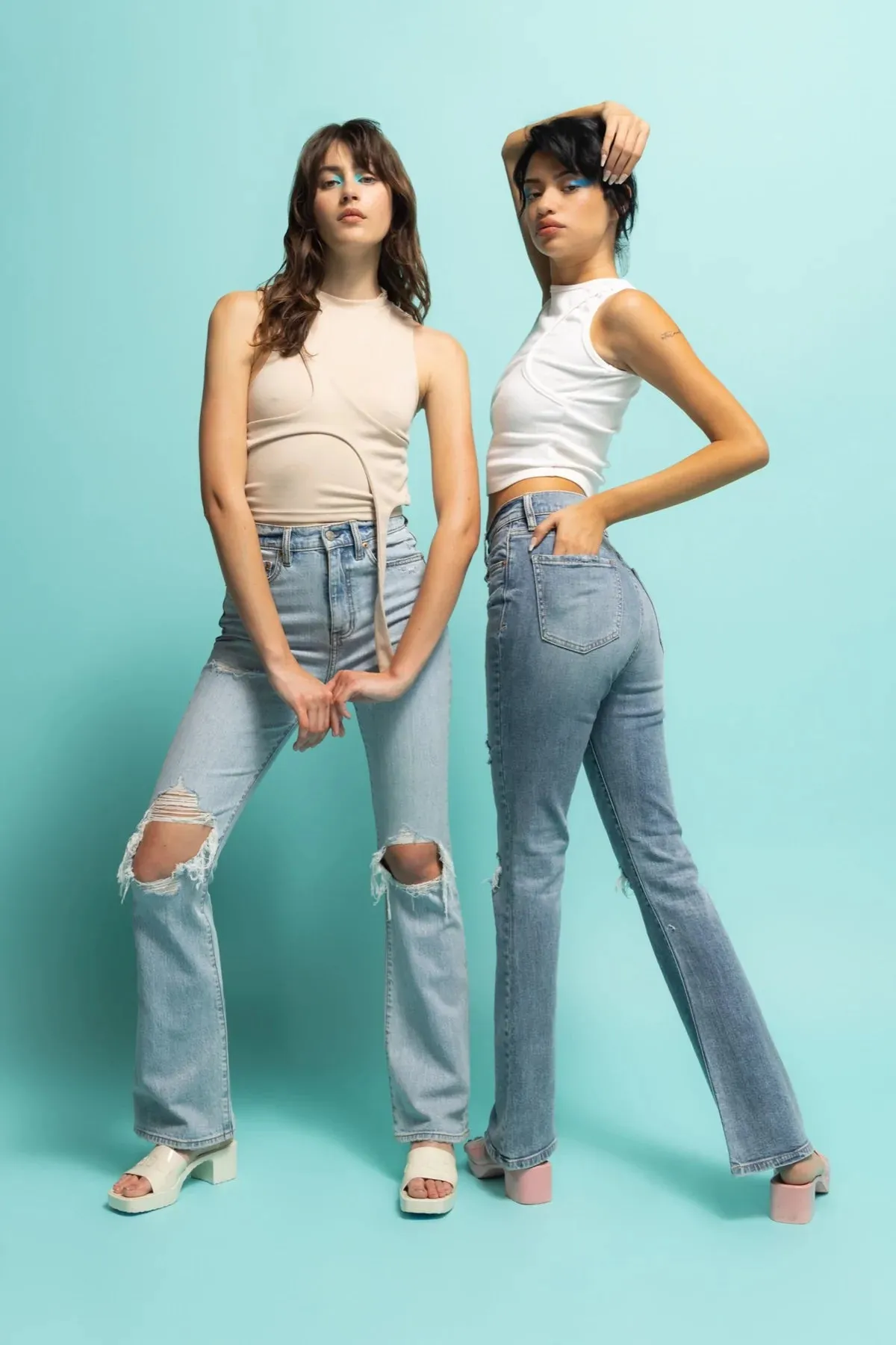 Go-Getter High Rise Flare Jean ~ Just Kissed