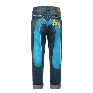 GRAFFITI DAICOCK PRINT DENIM JEANS