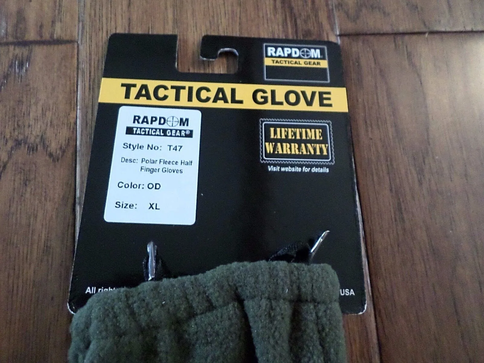 Half Finger Polar Fleece Gloves Tactical Shooters Rapdom Cold Weather OD XL