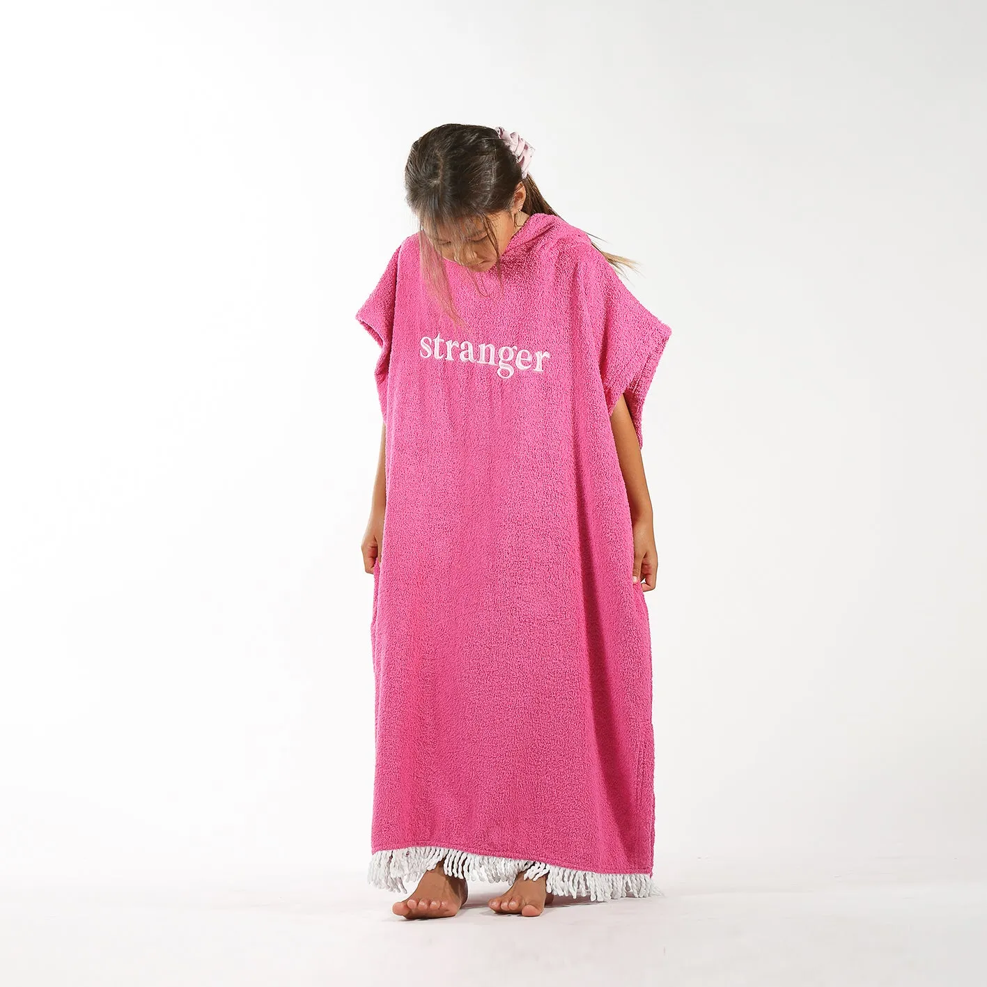 Hello Stranger Hooded Towel - Fuschia