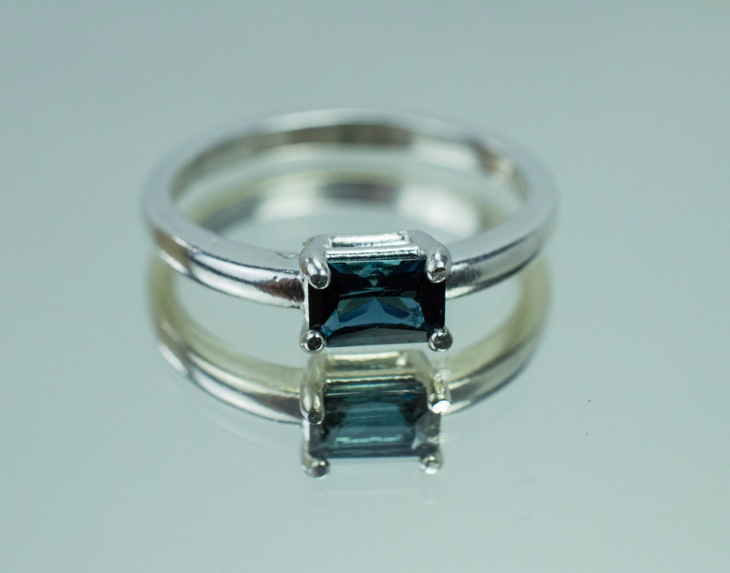 Indicolite Tourmaline Ring, Genuine Untreated Brazil Tourmaline; 0.455cts