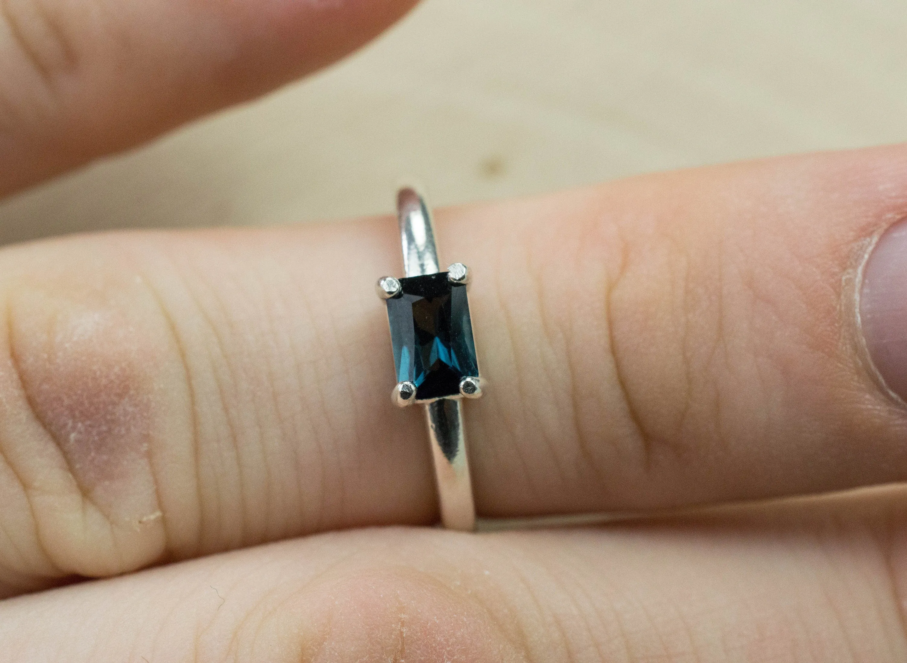 Indicolite Tourmaline Ring, Genuine Untreated Brazil Tourmaline; 0.455cts