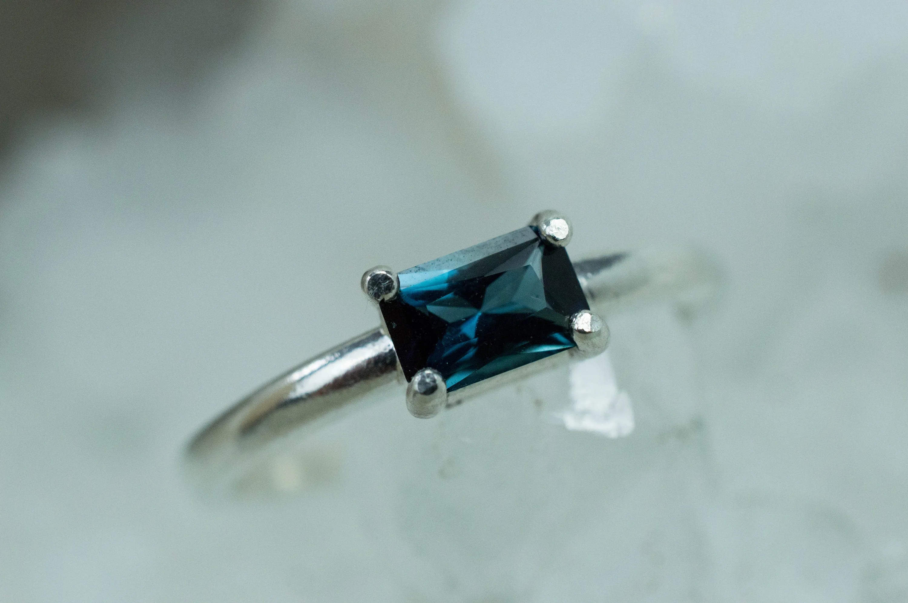 Indicolite Tourmaline Ring, Genuine Untreated Brazil Tourmaline; 0.455cts