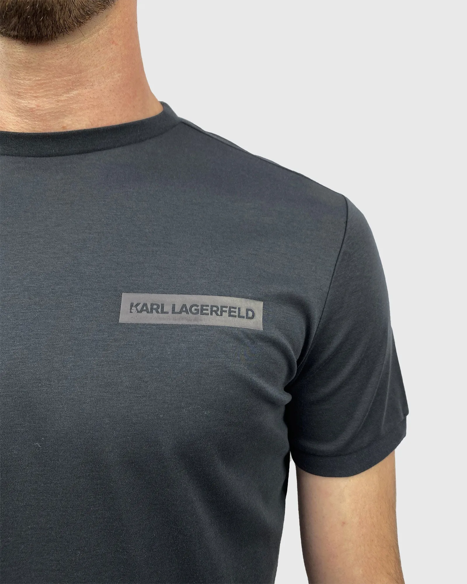 KARL LAGERFELD 755035 SS NAVY CREW