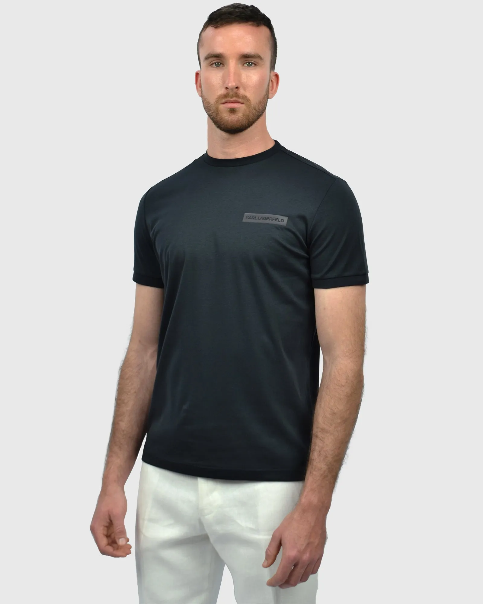 KARL LAGERFELD 755035 SS NAVY CREW