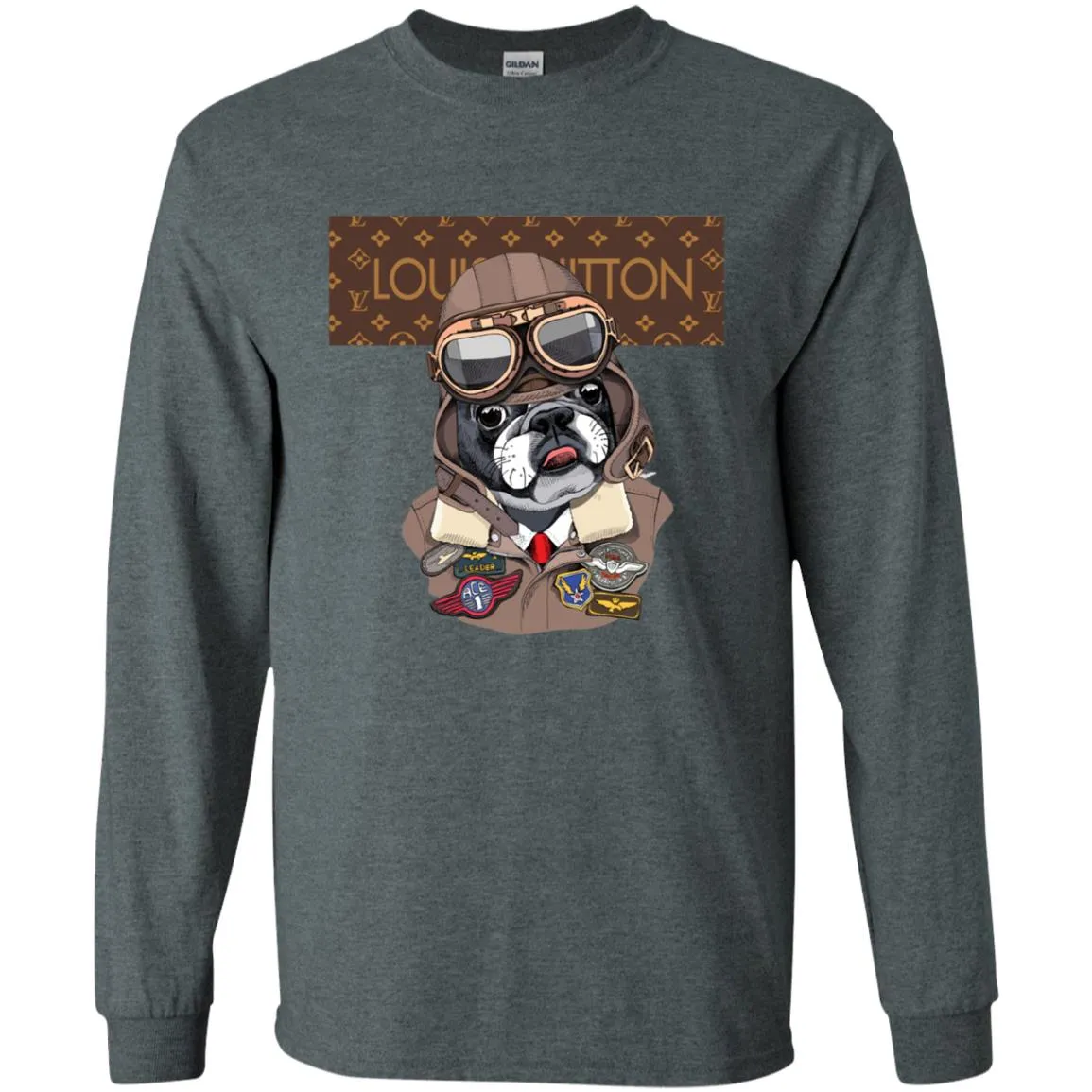 Louis Vuitton T-shirt Style Dogs T-shirt Men Long Sleeve Shirt