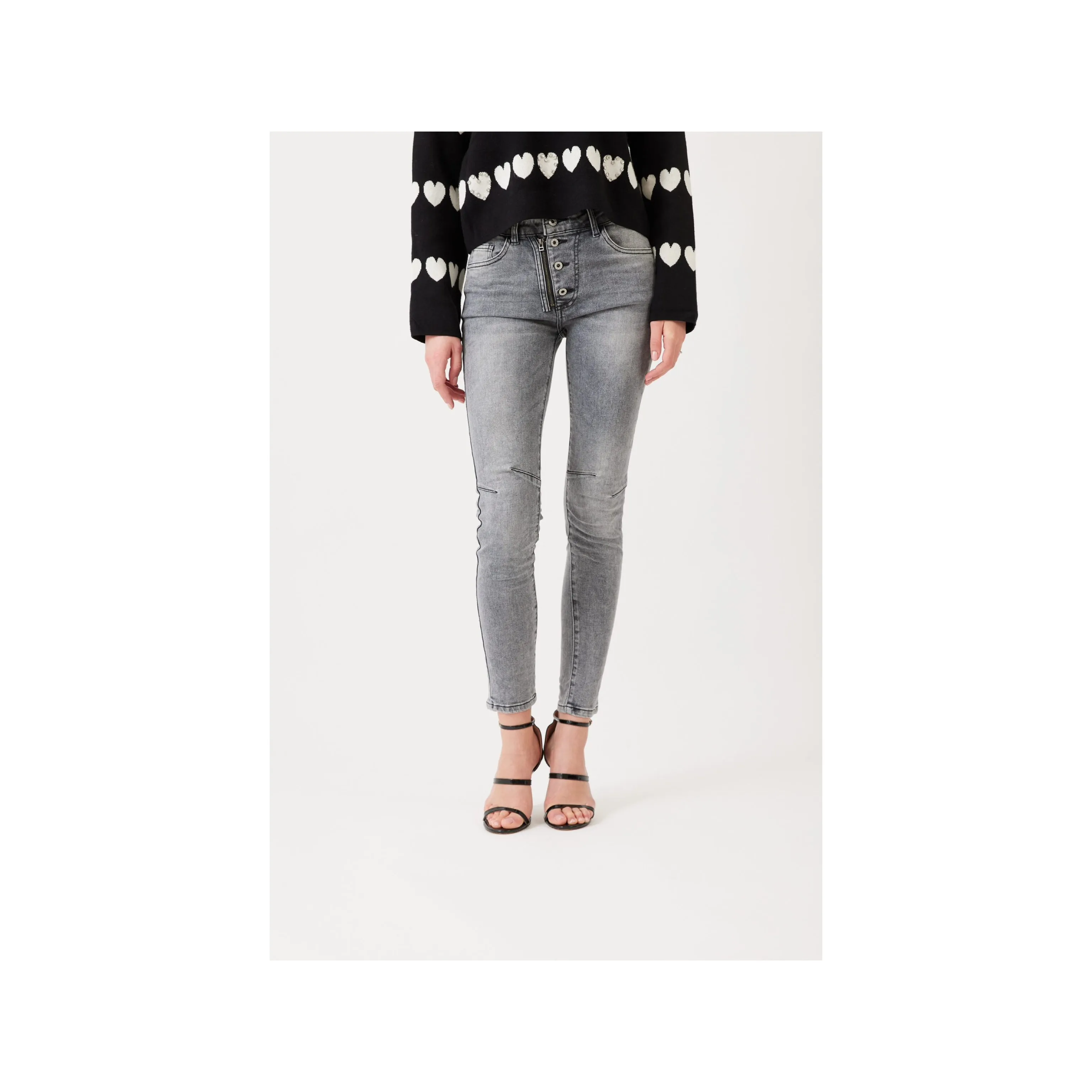 Melly Zip and Button Jeans