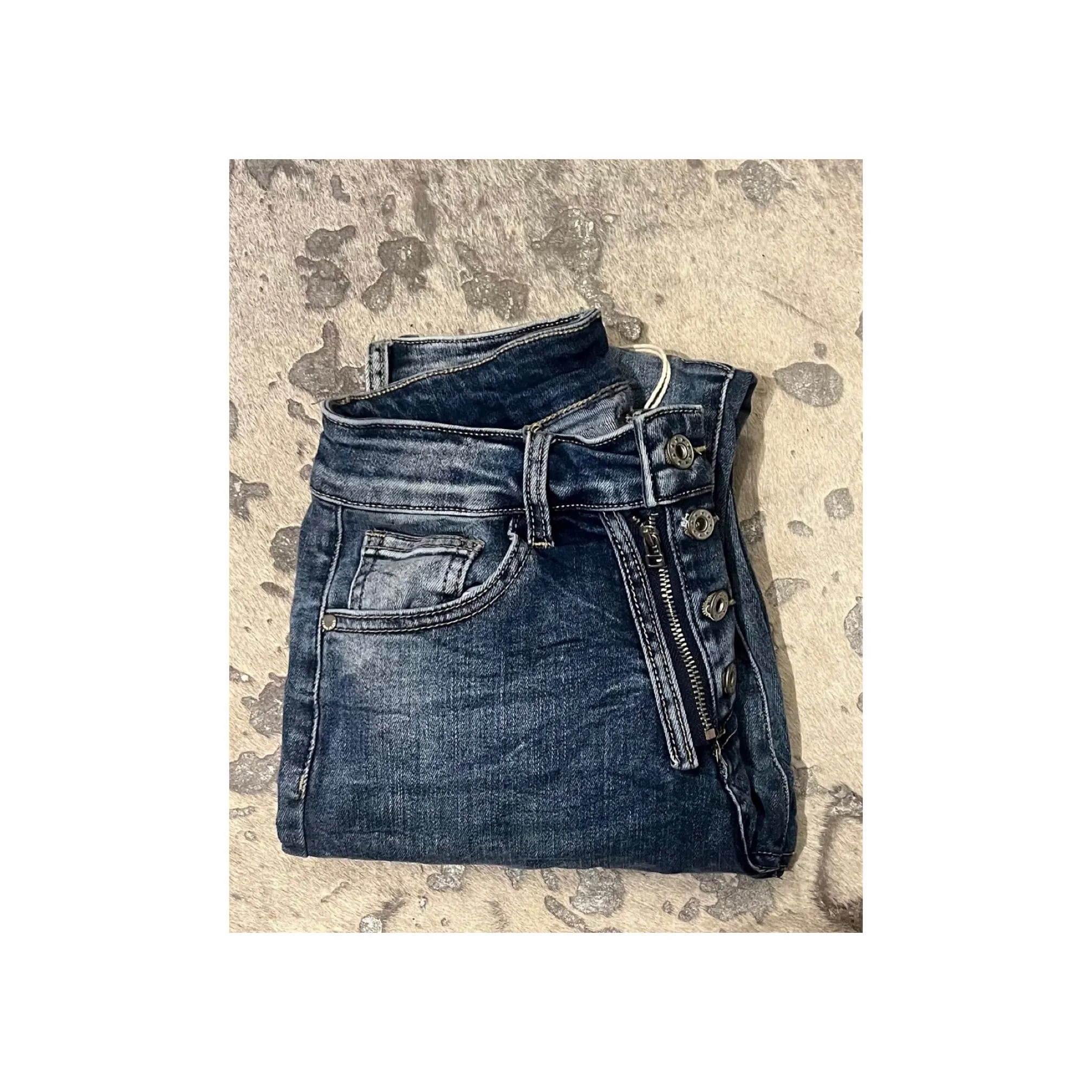 Melly Zip and Button Jeans