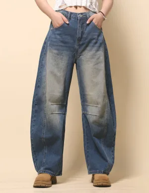 Mid Rise Barrel Jeans
