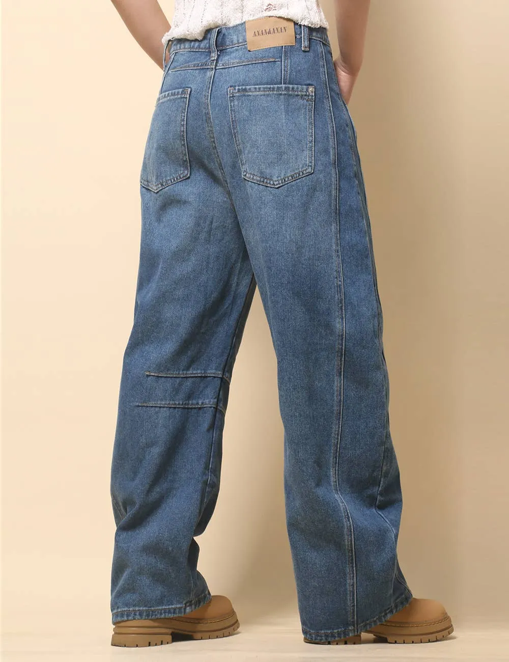 Mid Rise Barrel Jeans