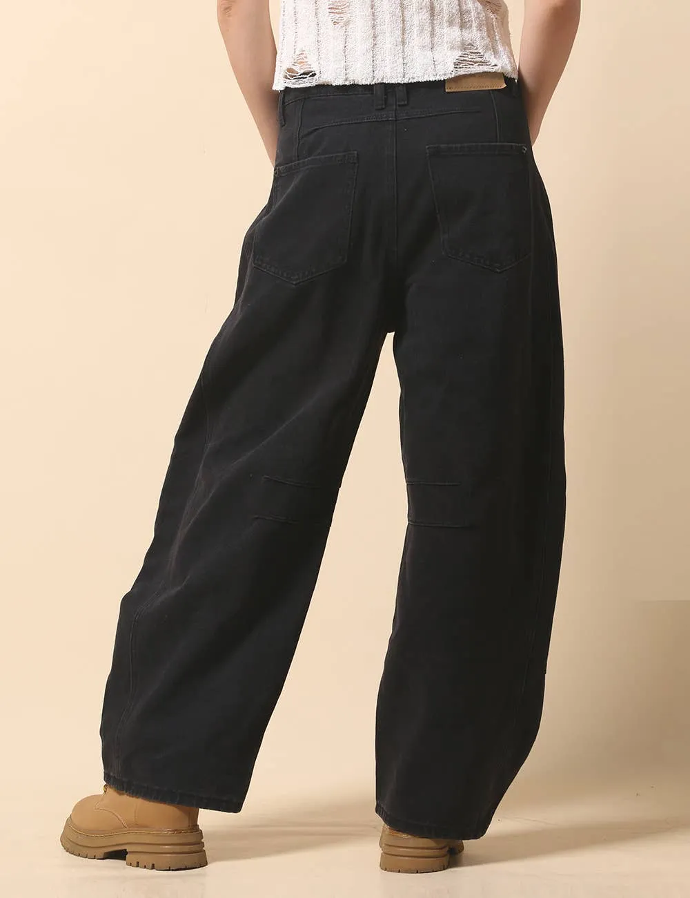 Mid Rise Barrel Jeans